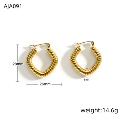 1 Piece Marine Style Simple Style Conch Spiral Stripe Side Stripe 304 Stainless Steel 18K Gold Plated Earrings