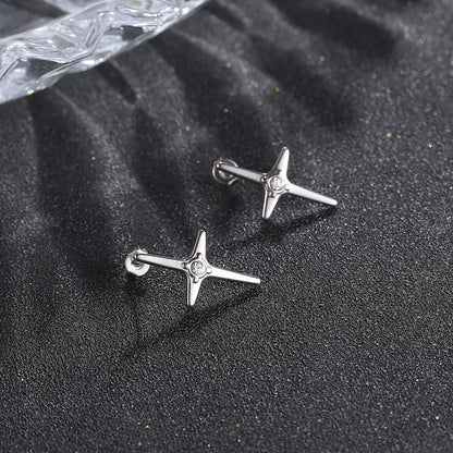 1 Piece Modern Style Classic Style Cross Titanium Steel Drop Earrings