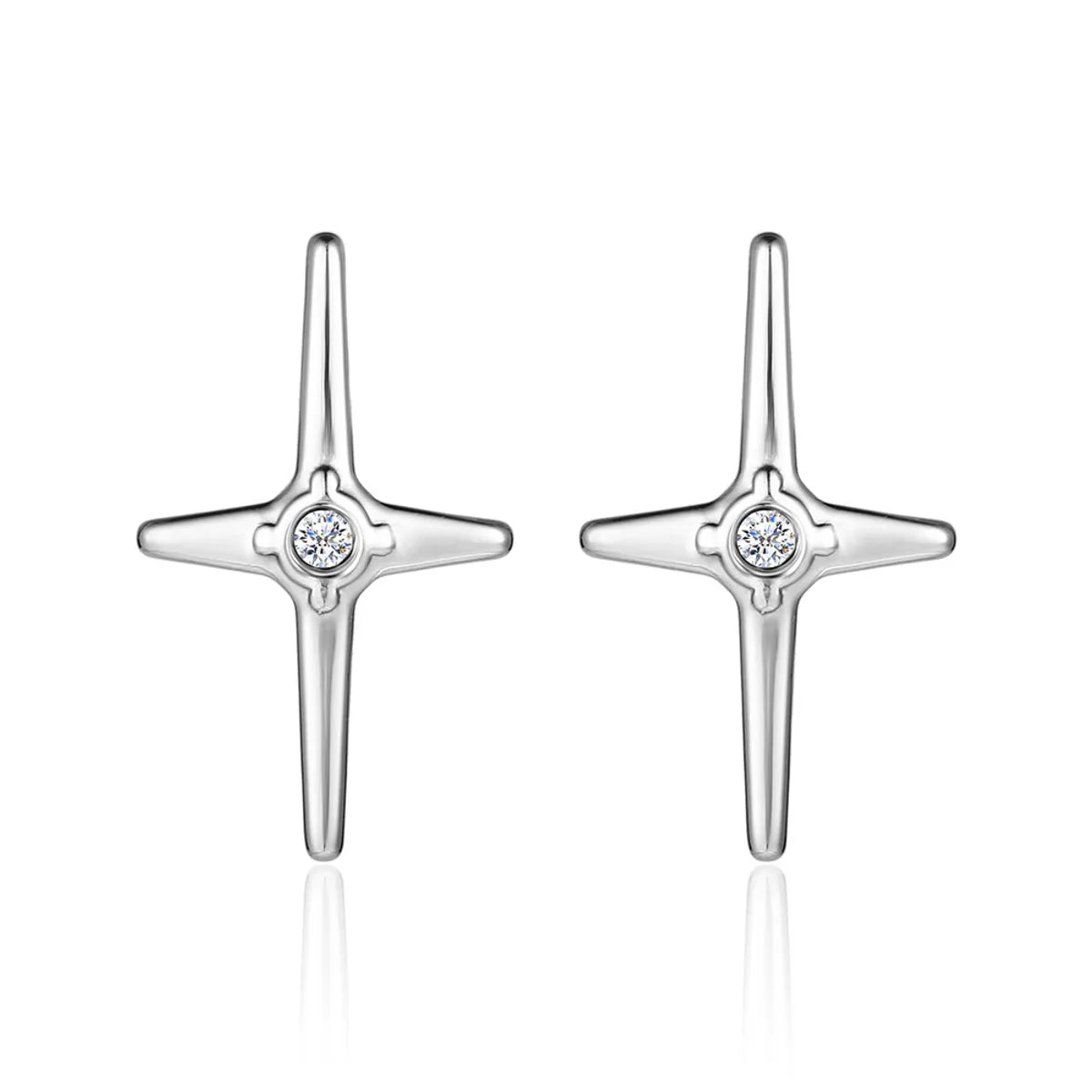 1 Piece Modern Style Classic Style Cross Titanium Steel Drop Earrings