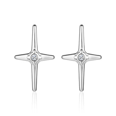 1 Piece Modern Style Classic Style Cross Titanium Steel Drop Earrings