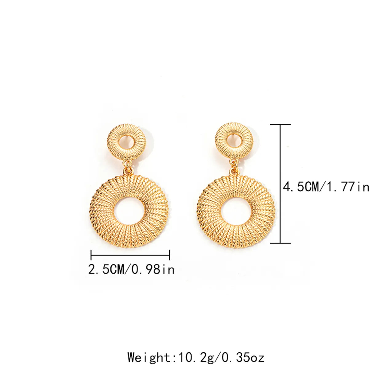 1 Piece Modern Style Korean Style Round Oval Plating 304 Stainless Steel 14K Gold Plated Drop Earrings