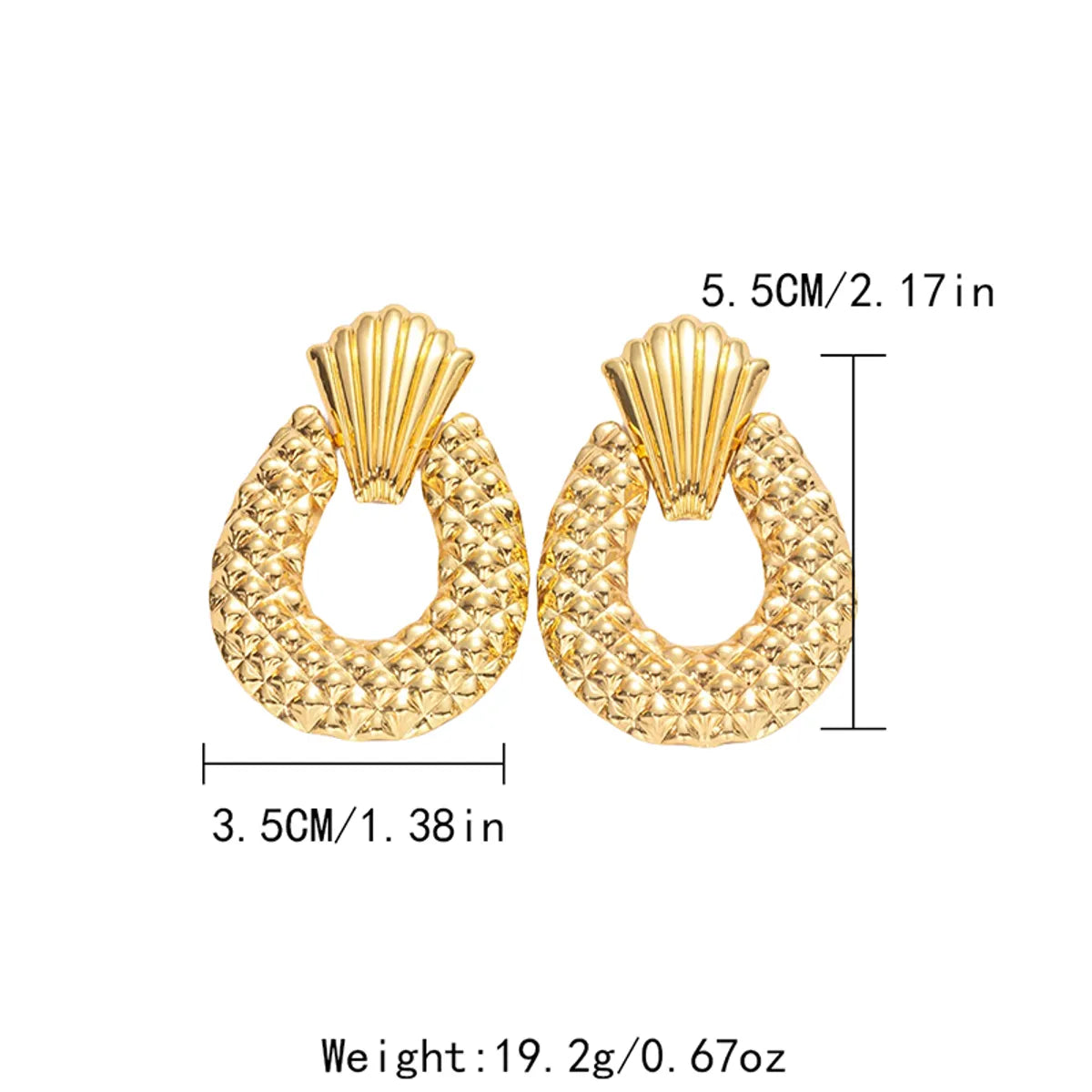 1 Piece Modern Style Korean Style Round Oval Plating 304 Stainless Steel 14K Gold Plated Drop Earrings