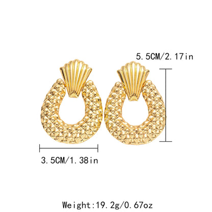 1 Piece Modern Style Korean Style Round Oval Plating 304 Stainless Steel 14K Gold Plated Drop Earrings