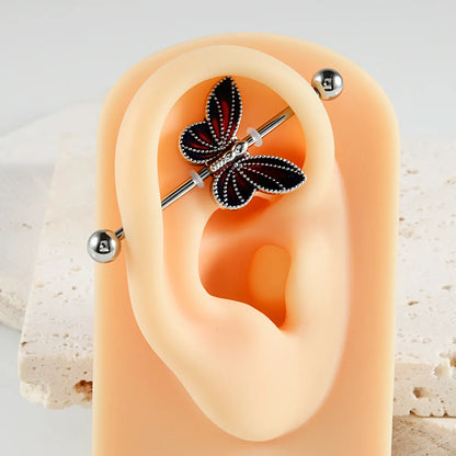 1 Piece Modern Style Sweet Simple Style Animal Butterfly Enamel 304 Stainless Steel Copper Ear Studs Cartilage Earrings