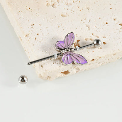 1 Piece Modern Style Sweet Simple Style Animal Butterfly Enamel 304 Stainless Steel Copper Ear Studs Cartilage Earrings