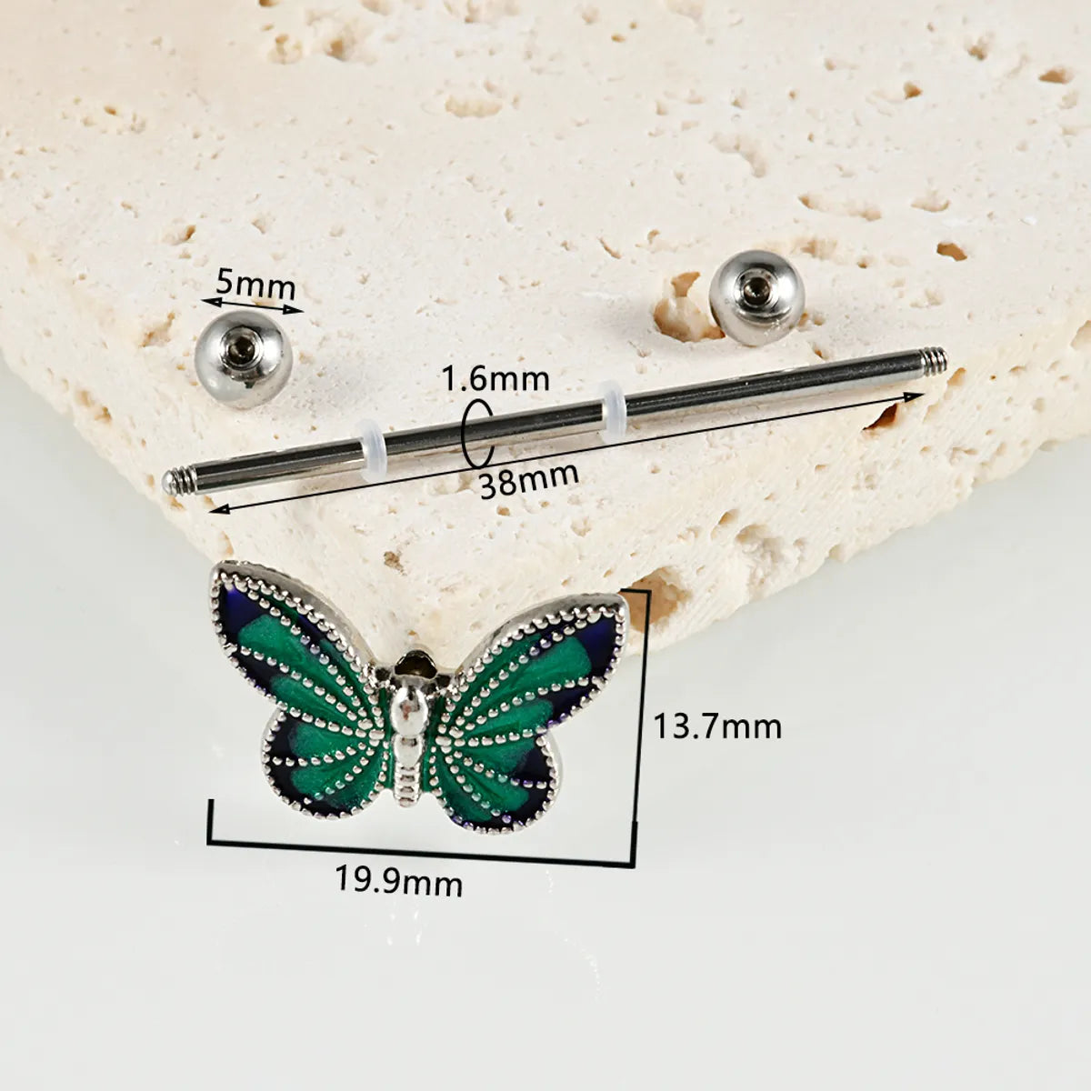 1 Piece Modern Style Sweet Simple Style Animal Butterfly Enamel 304 Stainless Steel Copper Ear Studs Cartilage Earrings