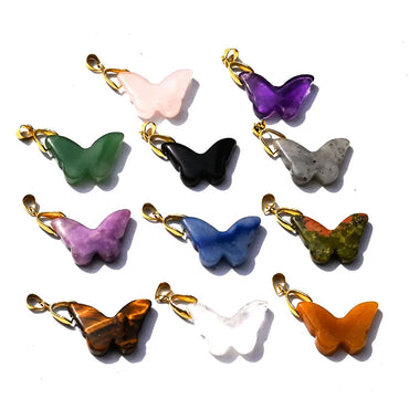 1 Piece Natural Crystal Butterfly Pendant