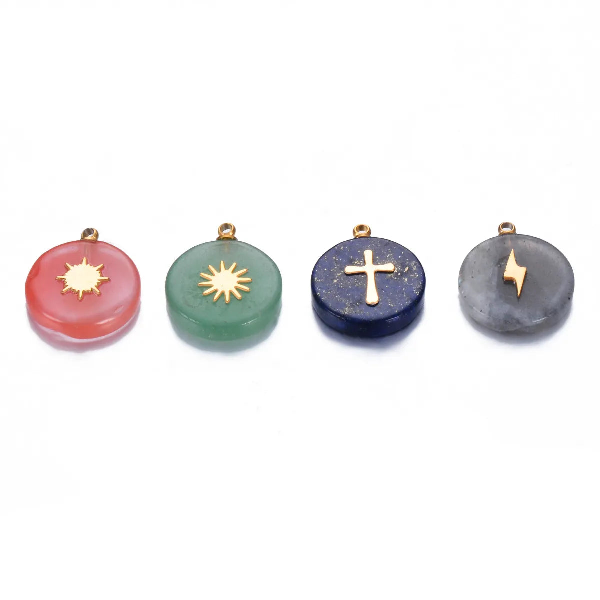 1 Piece Natural Stone Color Block Pendant