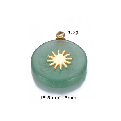 1 Piece Natural Stone Color Block Pendant