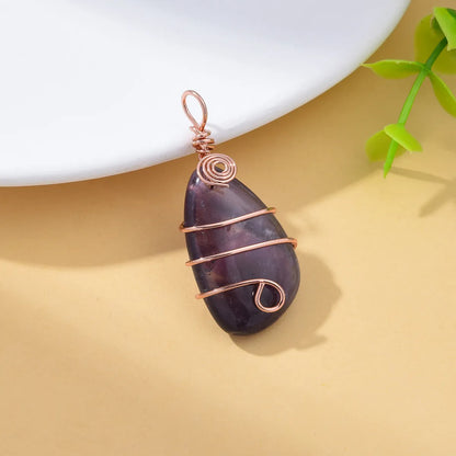 1 Piece Natural Stone Copper Agate Opal Color Block Pendant