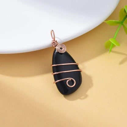 1 Piece Natural Stone Copper Agate Opal Color Block Pendant