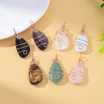 1 Piece Natural Stone Copper Agate Opal Color Block Pendant