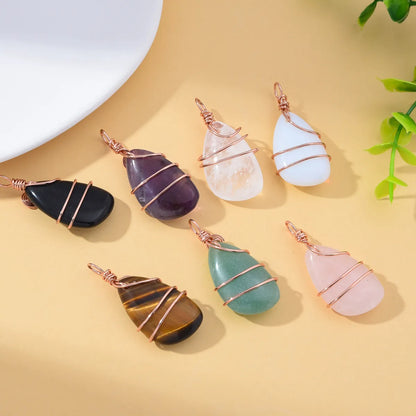 1 Piece Natural Stone Copper Agate Opal Color Block Pendant