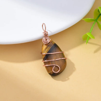 1 Piece Natural Stone Copper Agate Opal Color Block Pendant