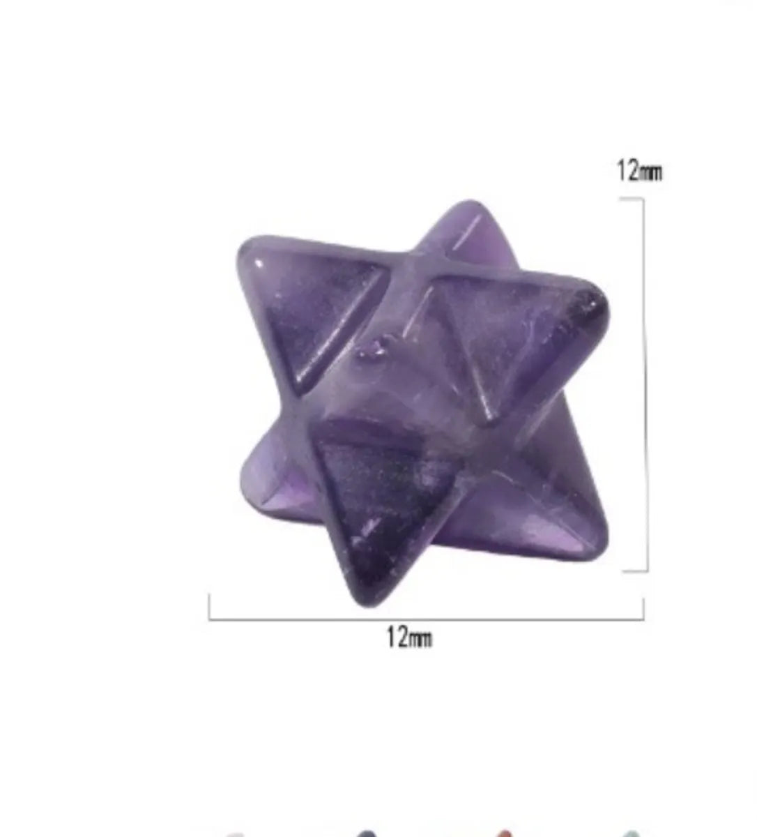 1 Piece Natural Stone Crystal Hexagram Beads