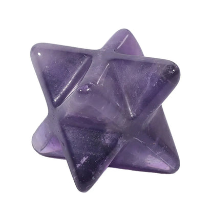 1 Piece Natural Stone Crystal Hexagram Beads