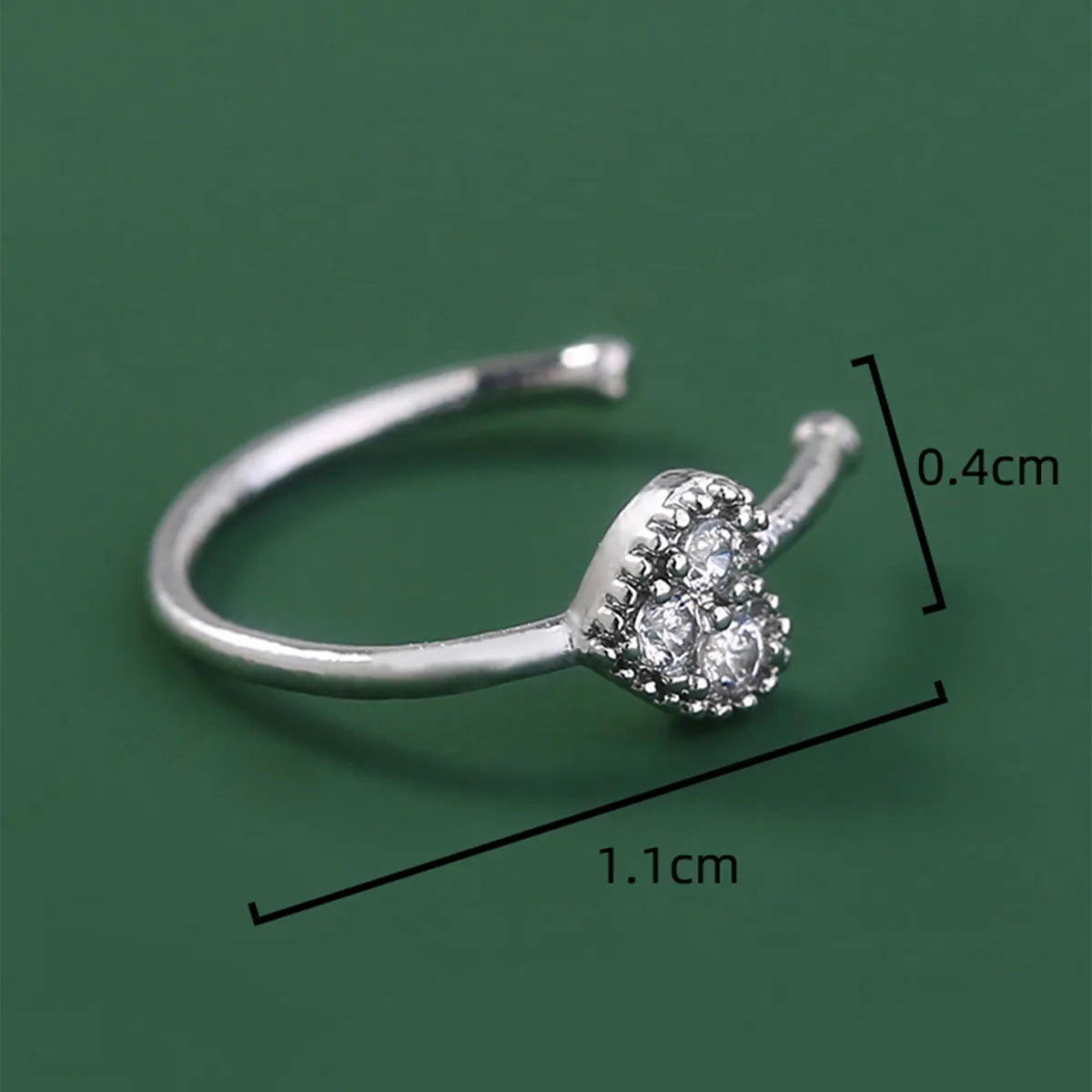 1 Piece Nose Rings & Studs Basic Simple Style Moon Heart Shape Butterfly Copper Inlay Zircon Nose Ring Nose Rings & Studs