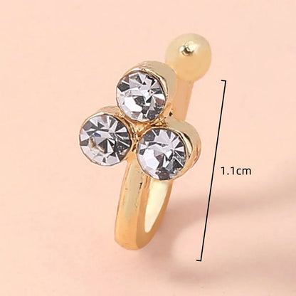 1 Piece Nose Rings & Studs Basic Simple Style Moon Heart Shape Butterfly Copper Inlay Zircon Nose Ring Nose Rings & Studs