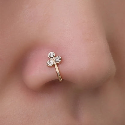 1 Piece Nose Rings & Studs Basic Simple Style Moon Heart Shape Butterfly Copper Inlay Zircon Nose Ring Nose Rings & Studs