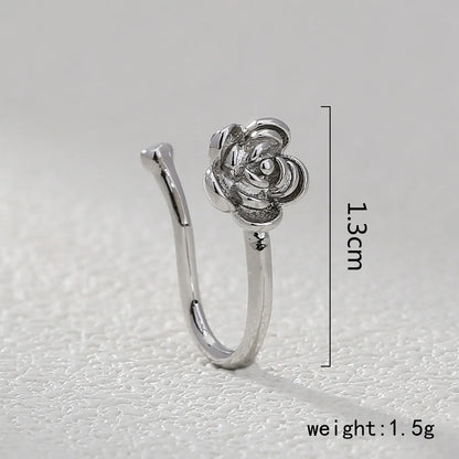 1 Piece Nose Rings & Studs Basic Simple Style Moon Heart Shape Butterfly Copper Inlay Zircon Nose Ring Nose Rings & Studs