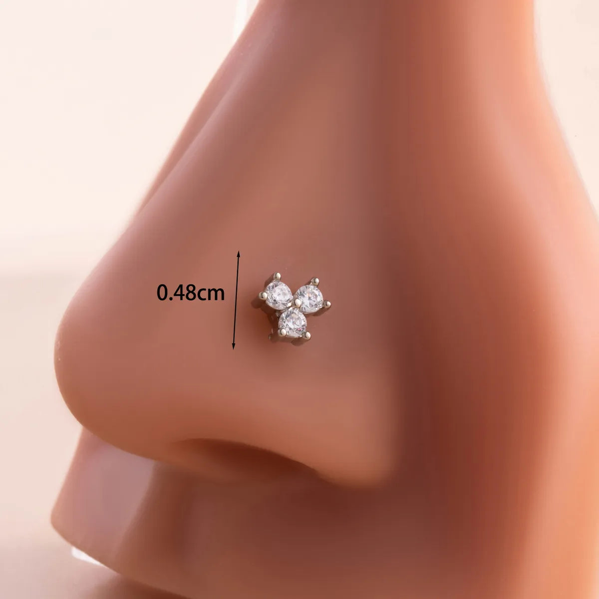 1 Piece Nose Rings & Studs Casual French Style Korean Style Crown 316L Stainless Steel  Copper Inlay Zircon Nose Rings & Studs