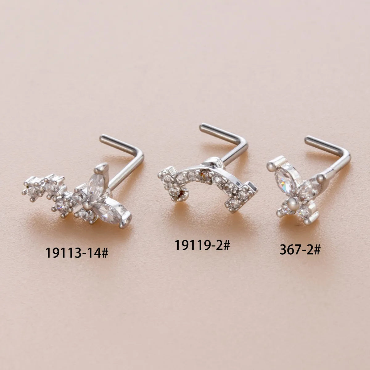 1 Piece Nose Rings & Studs Casual Sweet Korean Style Butterfly 316L Stainless Steel  Copper Inlay Zircon Nose Rings & Studs