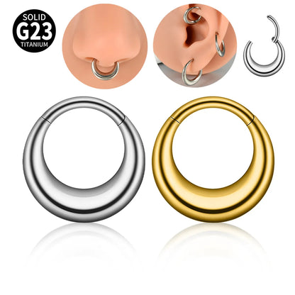 1 Piece Nose Rings & Studs Casual Tropical Oval G23 Titanium Alloy Polishing Plating Hollow Out 18K Gold Plated