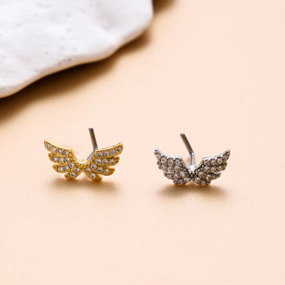 1 Piece Nose Rings & Studs Classic Style Cross Butterfly Copper Polishing Plating Zircon 18K Gold Plated Nose Rings & Studs