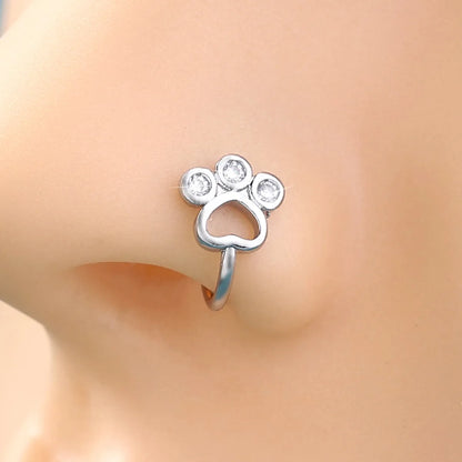 1 Piece Nose Rings & Studs Cute Hip-Hop Simple Style Solid Color Copper Inlay Rhinestones Nose Rings & Studs