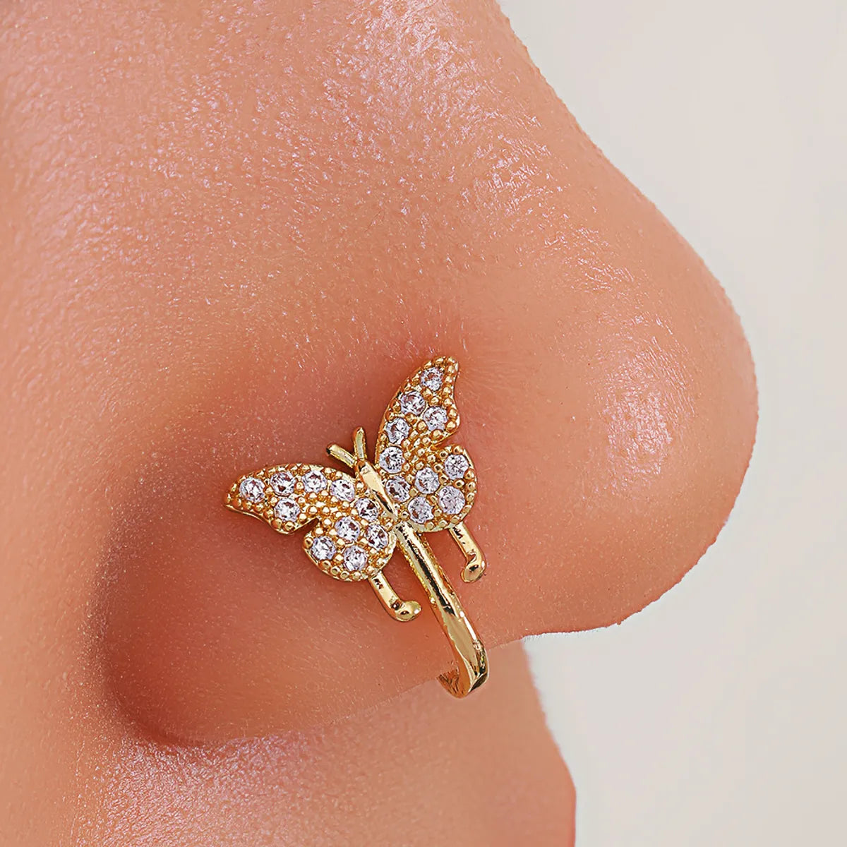 1 Piece Nose Rings & Studs Elegant Butterfly Copper Plating Nose Ring