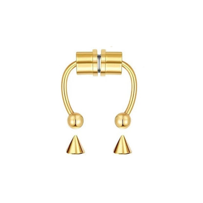 1 Piece Nose Rings & Studs Hip-Hop Classic Style Geometric 304 Stainless Steel 14K Gold Plated Nasal Splint