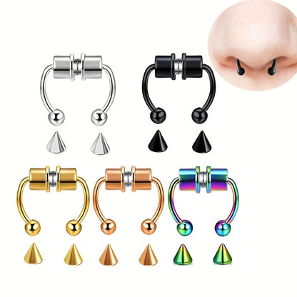 1 Piece Nose Rings & Studs Hip-Hop Classic Style Geometric 304 Stainless Steel 14K Gold Plated Nasal Splint