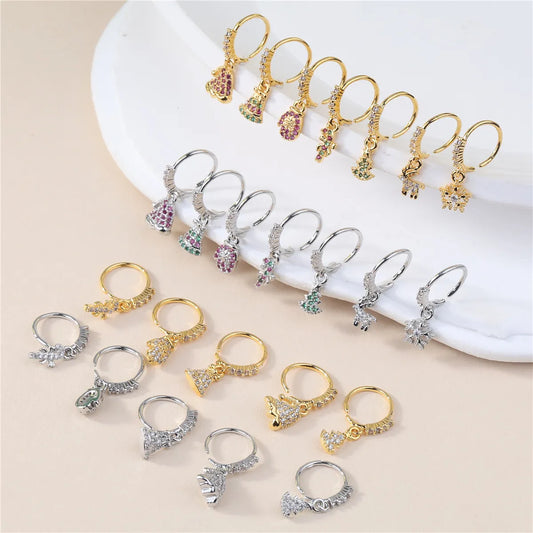 1 Piece Nose Rings & Studs Hip-Hop Modern Style Cool Style Christmas Tree Heart Shape Snowflake Copper Plating Zircon Nose Rings & Studs