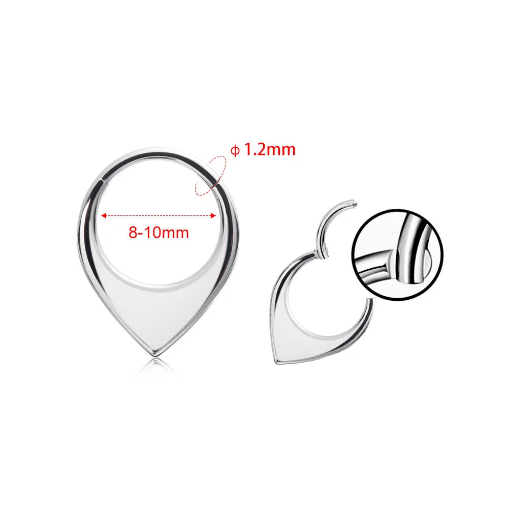 1 Piece Nose Rings & Studs Hip-Hop Rock Solid Color 316 Stainless Steel  Polishing Nose Ring