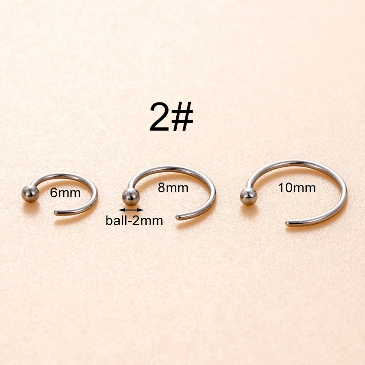 1 Piece Nose Rings & Studs Hip-Hop Solid Color Stainless Steel Inlay Zircon Nose Rings & Studs