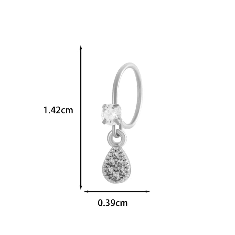 1 Piece Nose Rings & Studs IG Style French Style Simple Style Star Heart Shape Flower Copper Inlay Zircon Nose Rings & Studs