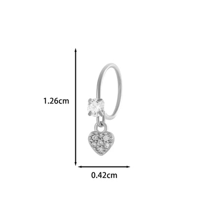 1 Piece Nose Rings & Studs IG Style French Style Simple Style Star Heart Shape Flower Copper Inlay Zircon Nose Rings & Studs