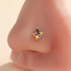 1 Piece Nose Rings & Studs Luxurious Classic Style Heart Shape Butterfly Copper Polishing Plating Zircon 18K Gold Plated Nose Rings & Studs