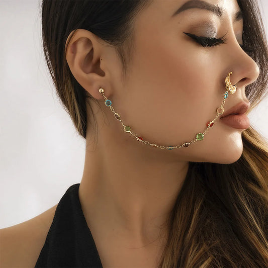 1 Piece Nose Rings & Studs Shiny Color Block Alloy Nose Rings & Studs