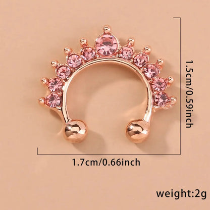 1 Piece Nose Rings & Studs Simple Style Classic Style Color Block Copper Inlay Rhinestones Nose Rings & Studs