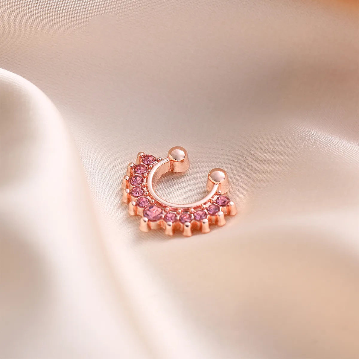 1 Piece Nose Rings & Studs Simple Style Classic Style Color Block Copper Inlay Rhinestones Nose Rings & Studs