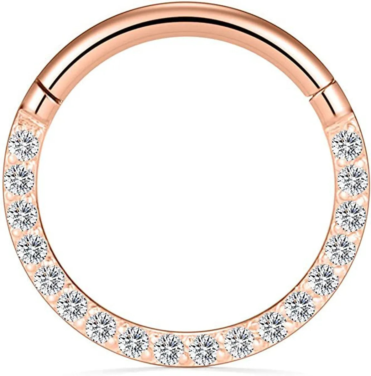 1 Piece Nose Rings & Studs Simple Style Classic Style Commute Round 316L Stainless Steel  Plating Inlay Zircon Nose Ring