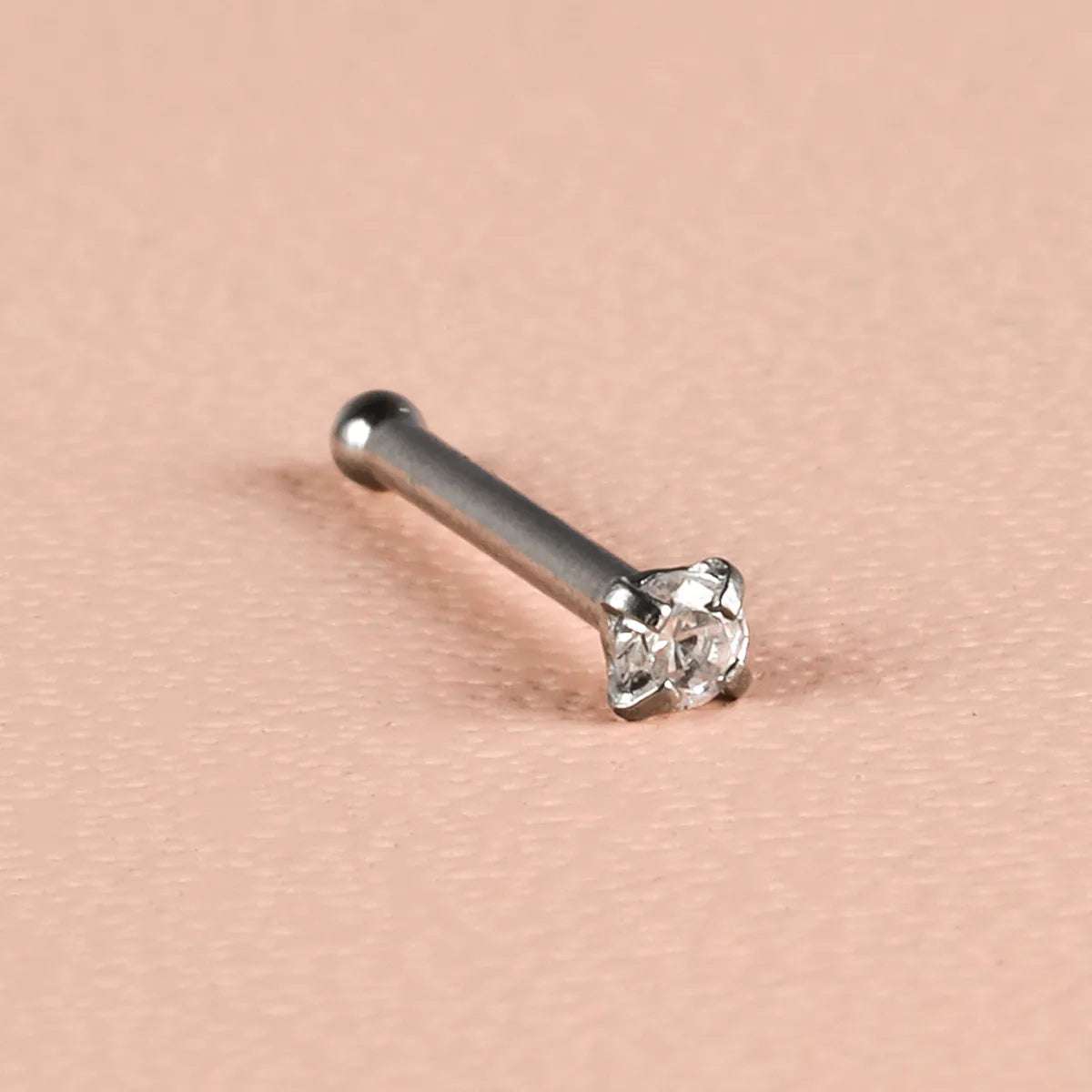 1 Piece Nose Rings & Studs Simple Style Classic Style Geometric 303 Stainless Steel Polishing Inlay Zircon Nose Rings & Studs