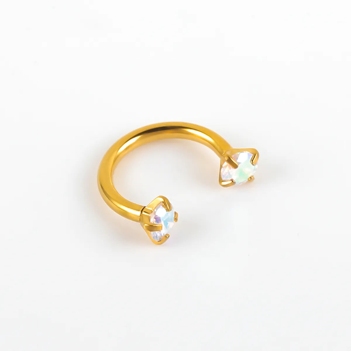 1 Piece Nose Rings & Studs Simple Style Classic Style Shiny C Shape 302 Stainless Steel Inlay Zircon Nose Rings & Studs