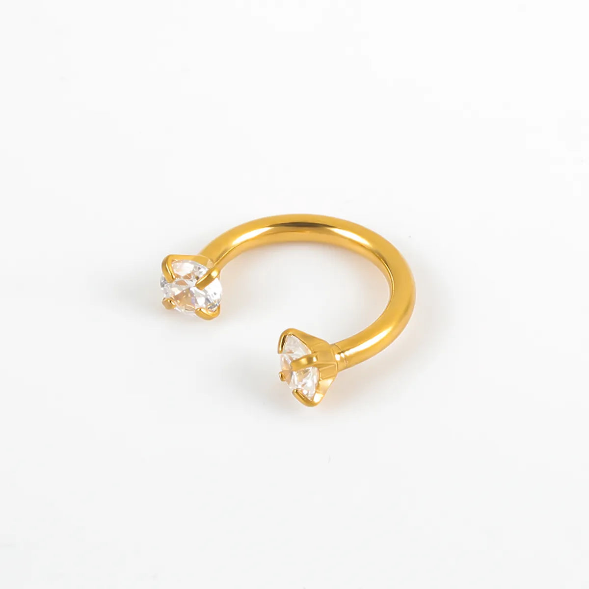 1 Piece Nose Rings & Studs Simple Style Classic Style Shiny C Shape 302 Stainless Steel Inlay Zircon Nose Rings & Studs