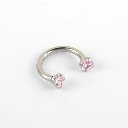 1 Piece Nose Rings & Studs Simple Style Classic Style Shiny C Shape 302 Stainless Steel Inlay Zircon Nose Rings & Studs