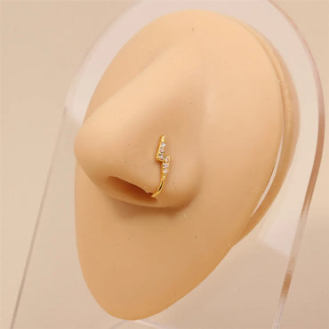 1 Piece Nose Rings & Studs Simple Style Geometric Metal Plating Inlay Zircon Nose Rings & Studs