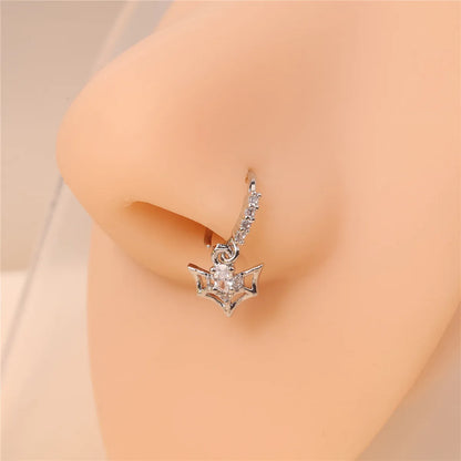 1 Piece Nose Rings & Studs Simple Style Pumpkin Skull Copper Plating Zircon Nose Rings & Studs