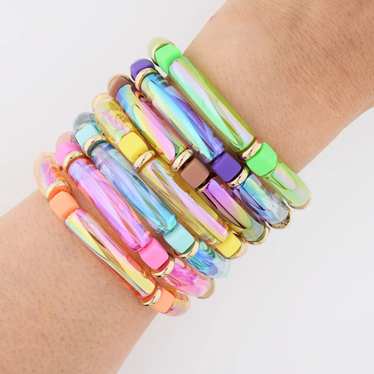 1 Piece Novelty Colorful Arylic Plating Women's Bangle