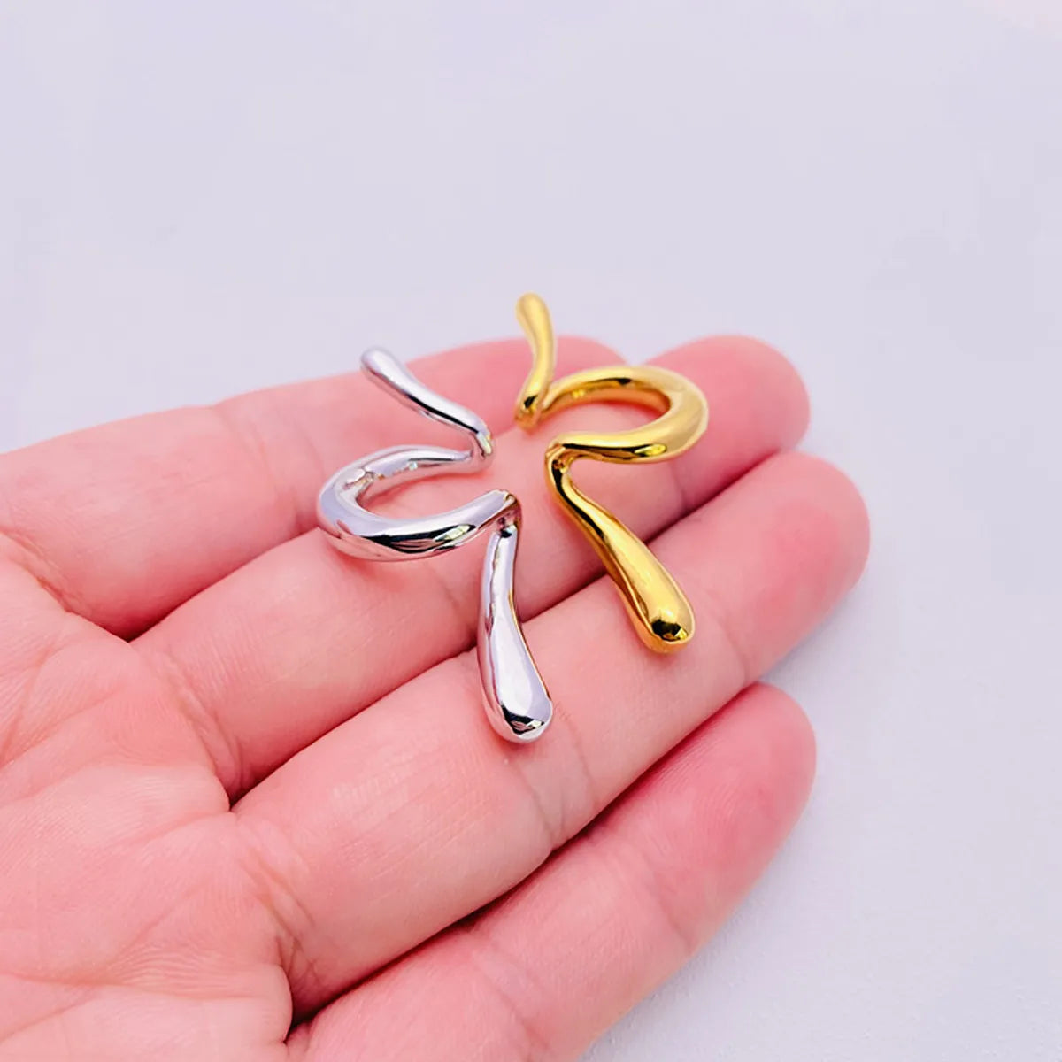 1 Piece Novelty Irregular Plating Copper Ear Cuffs